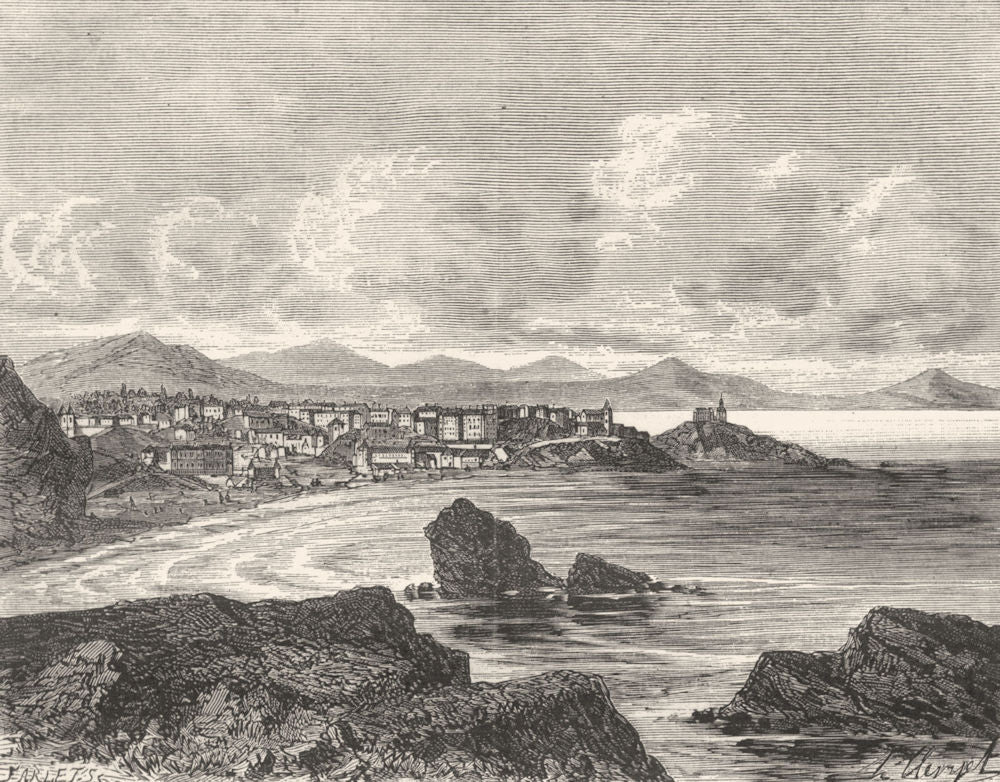 PYRÉNÉES-ATLANTIQUES. Basses-Pyrenees. Biarritz 1882 old print picture